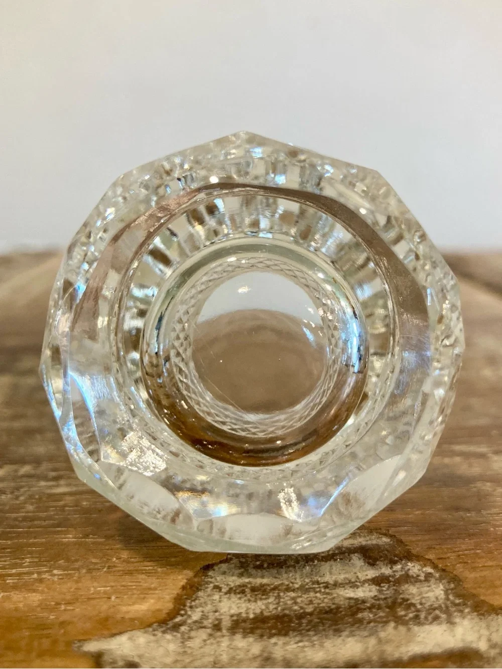 Vintage Glass Toothpick Holder Diamond Pattern