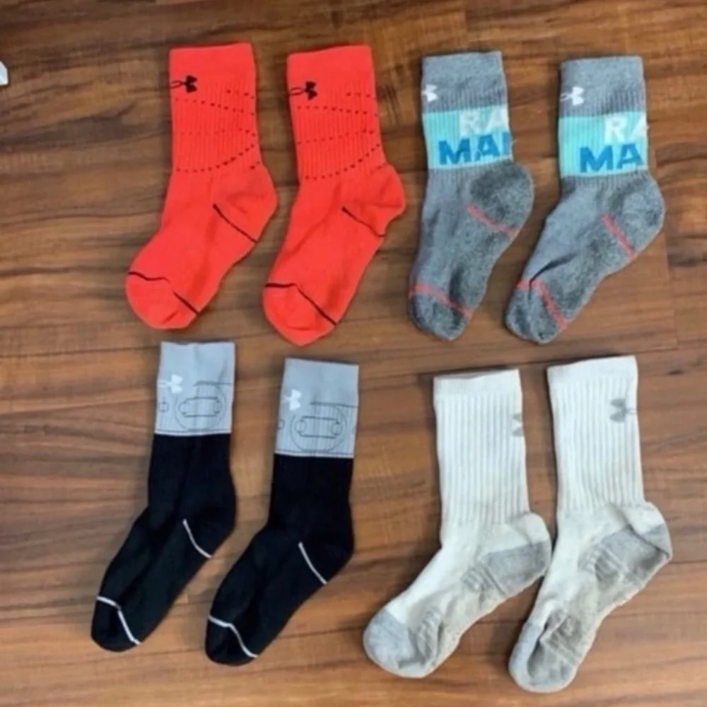 Under Armour Men’s Crew Socks Pack - Orange, Gray, Black, White