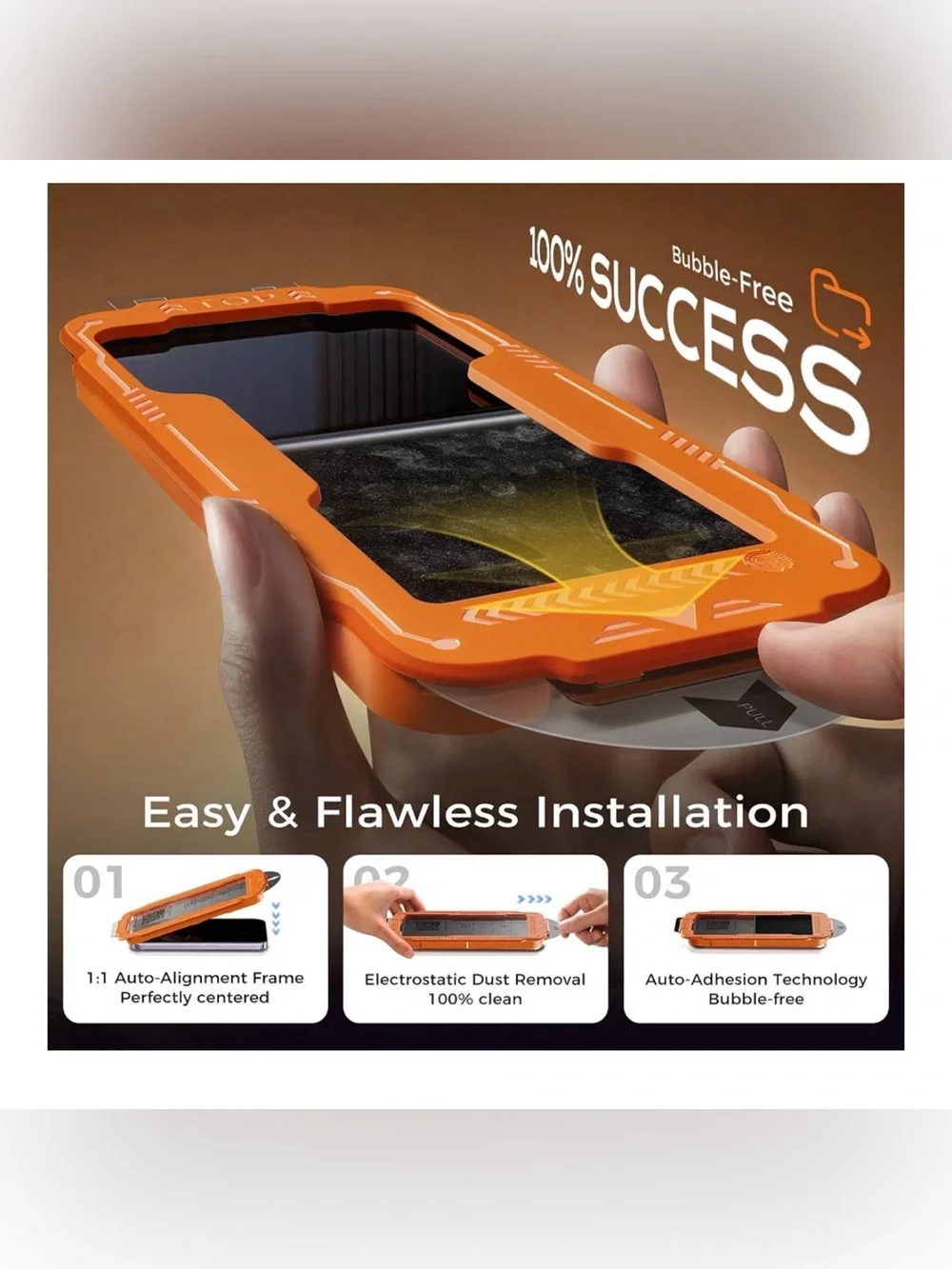 Never Break screen protector for iPhone 17 /2PACK military grade protection NEW