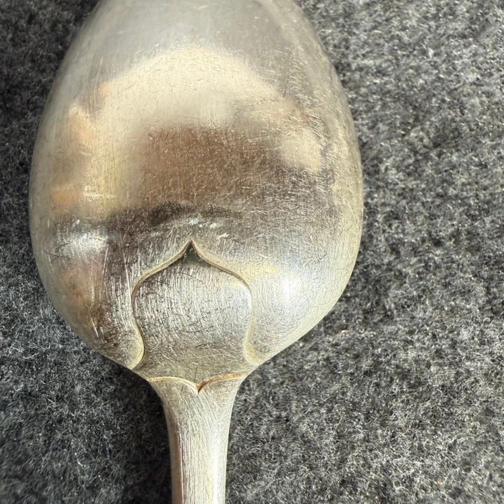 Antique‎ William Page WP EP Silver Plate Teaspoon Monogrammed Fiddle Shell Spoon