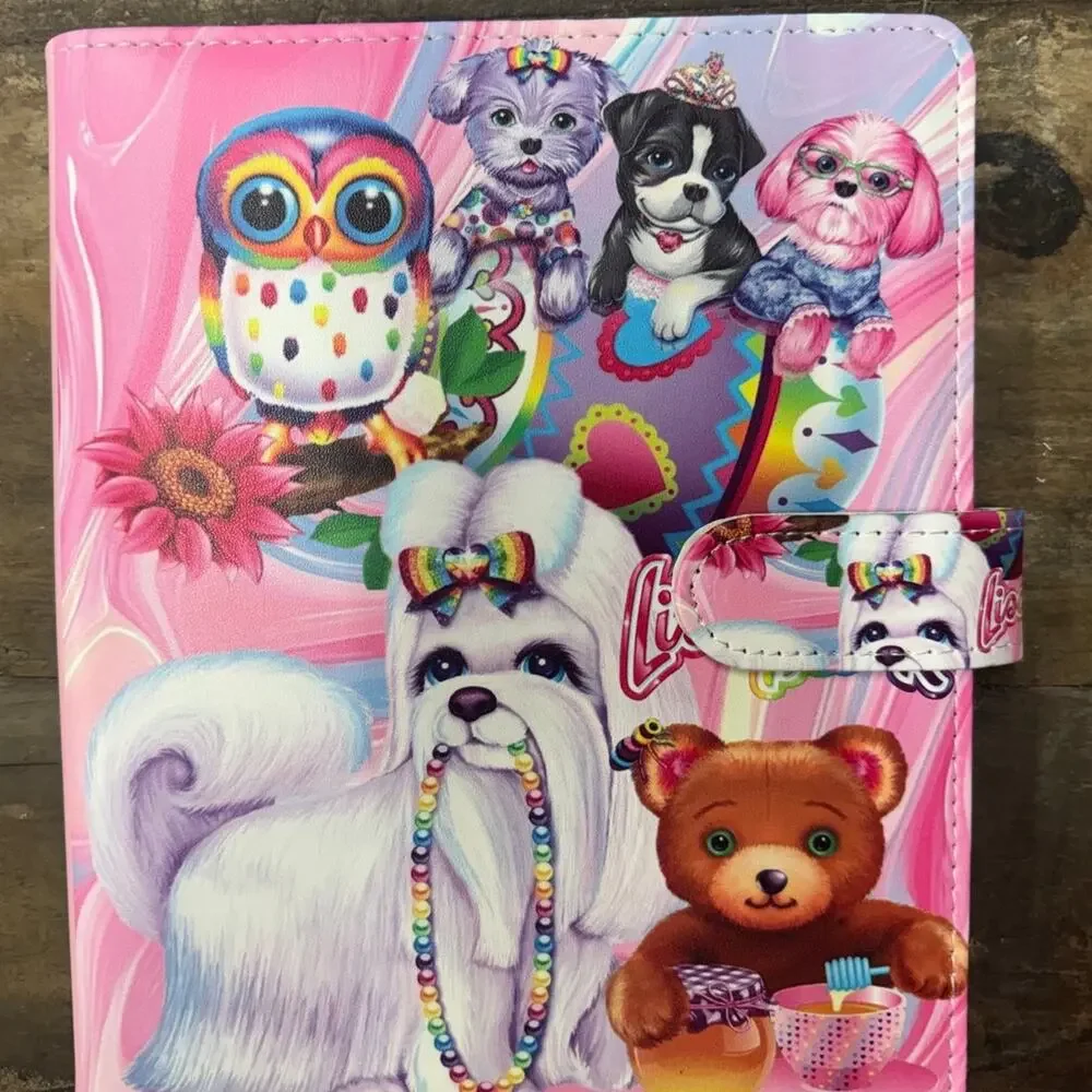 Lisa Frank Dogs A5 6 ring binder with matching paper