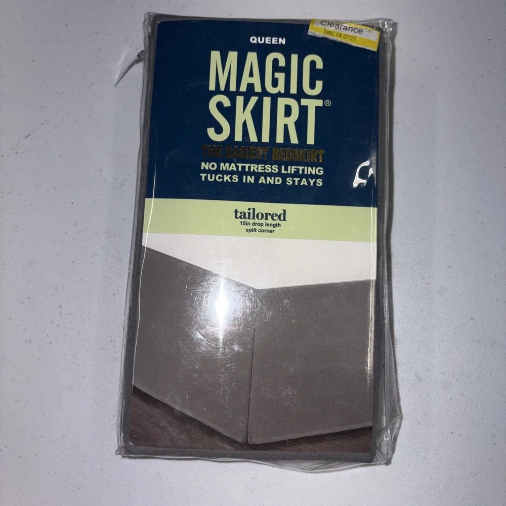 Queen Tailored Bedskirt Gray - Magic Skirt: Polyester Plain Weave,
