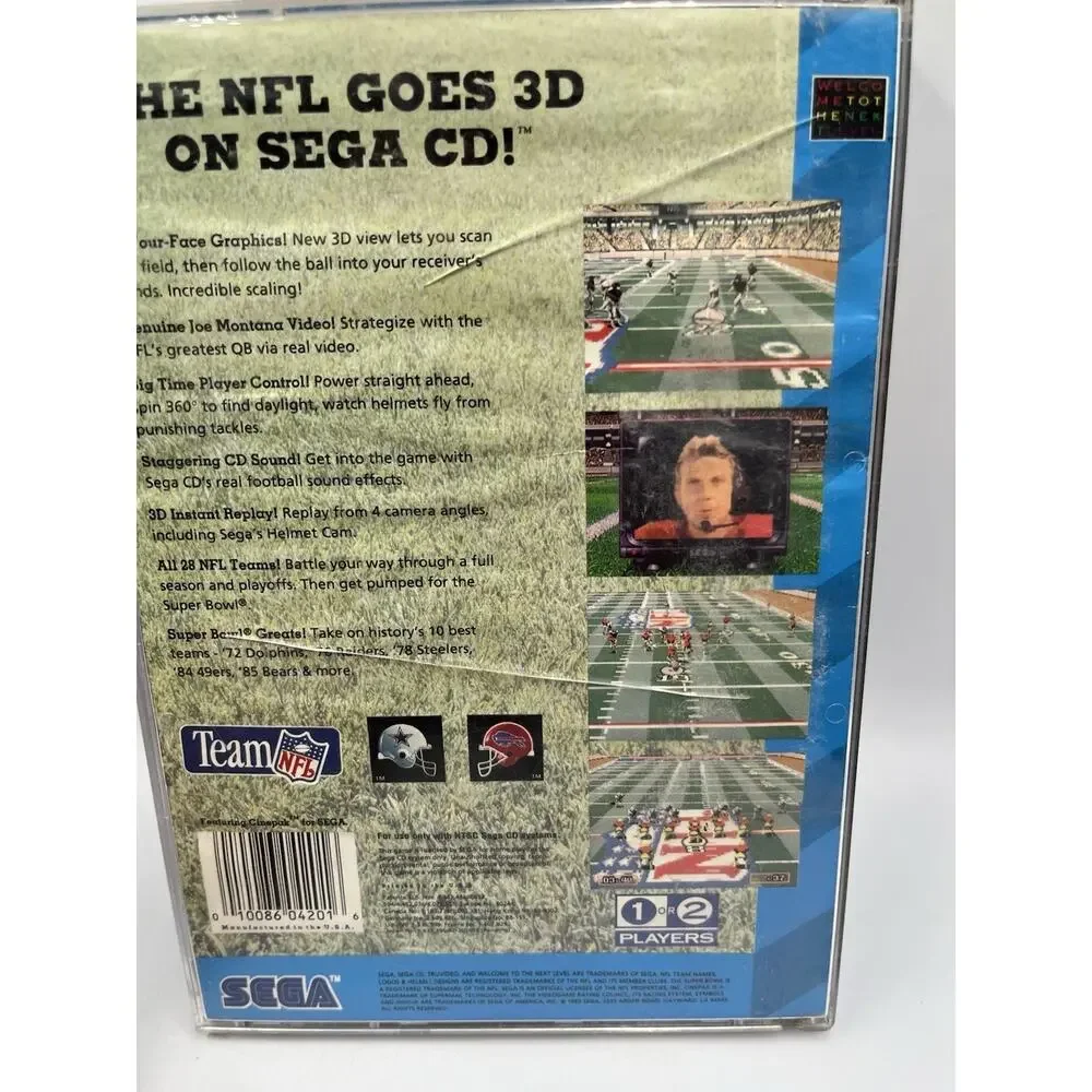 Joe Montana's NFL Football (Sega CD, 1993) Cib Good