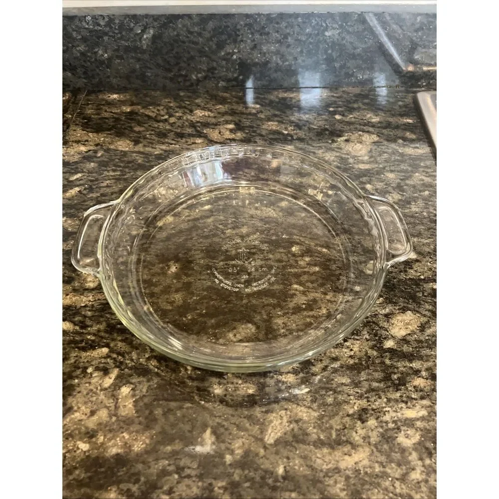 ANCHOR HOCKING Clear Glass Pie Baking Dish‎ Plate Oven Microwave Safe 9.5