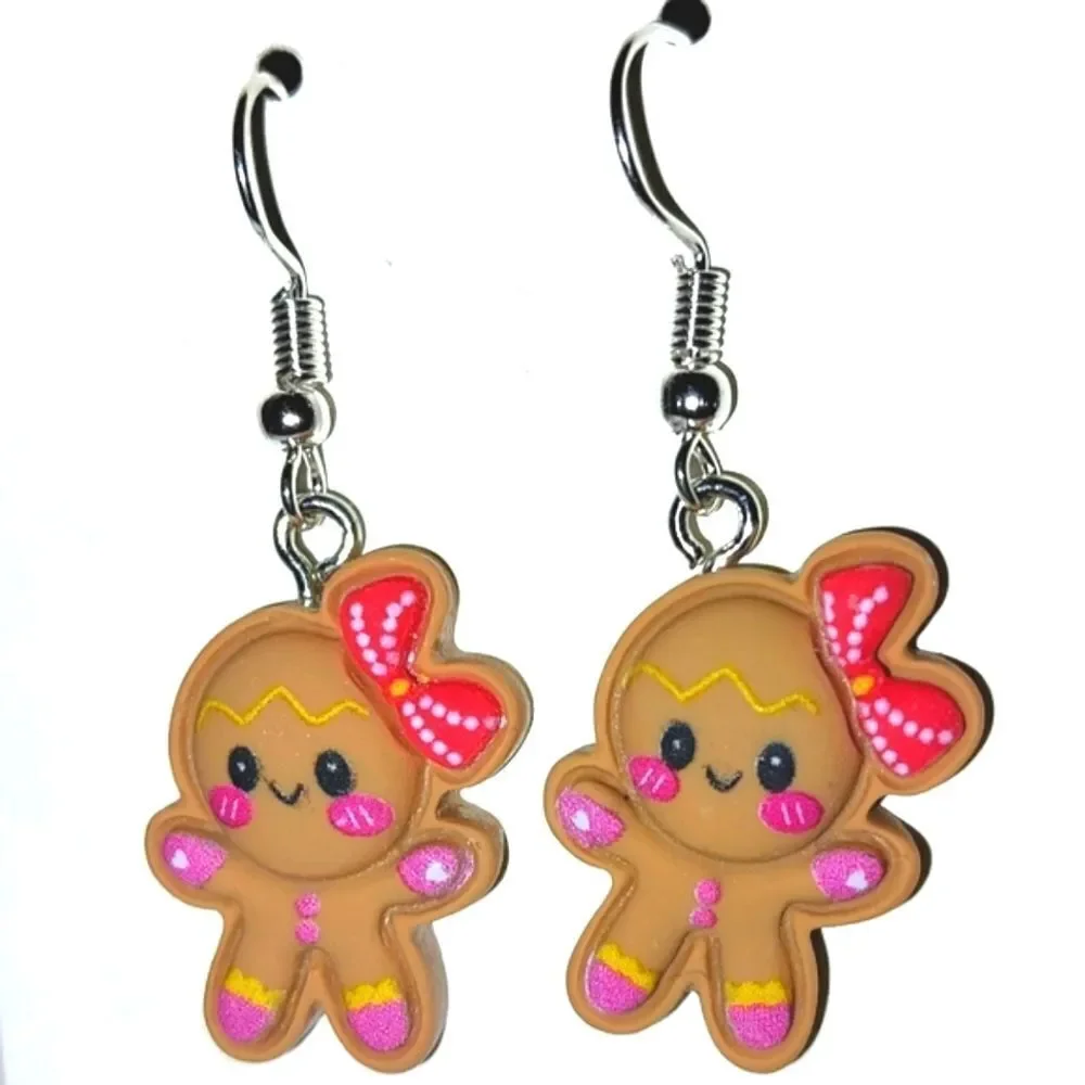 Super cute festive gingerbread holiday earrings