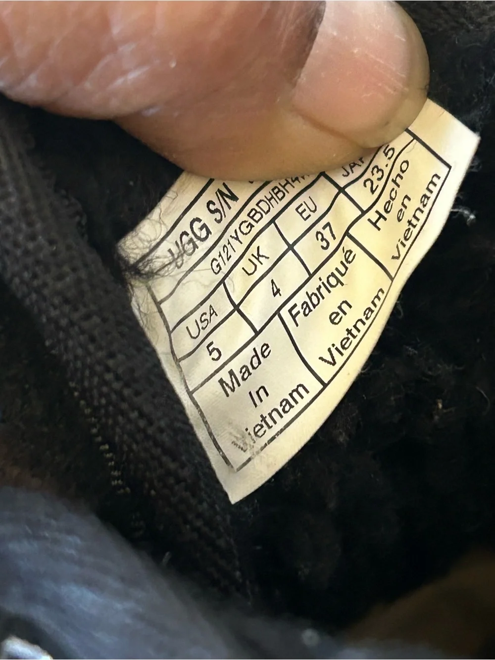 UGG interior sole