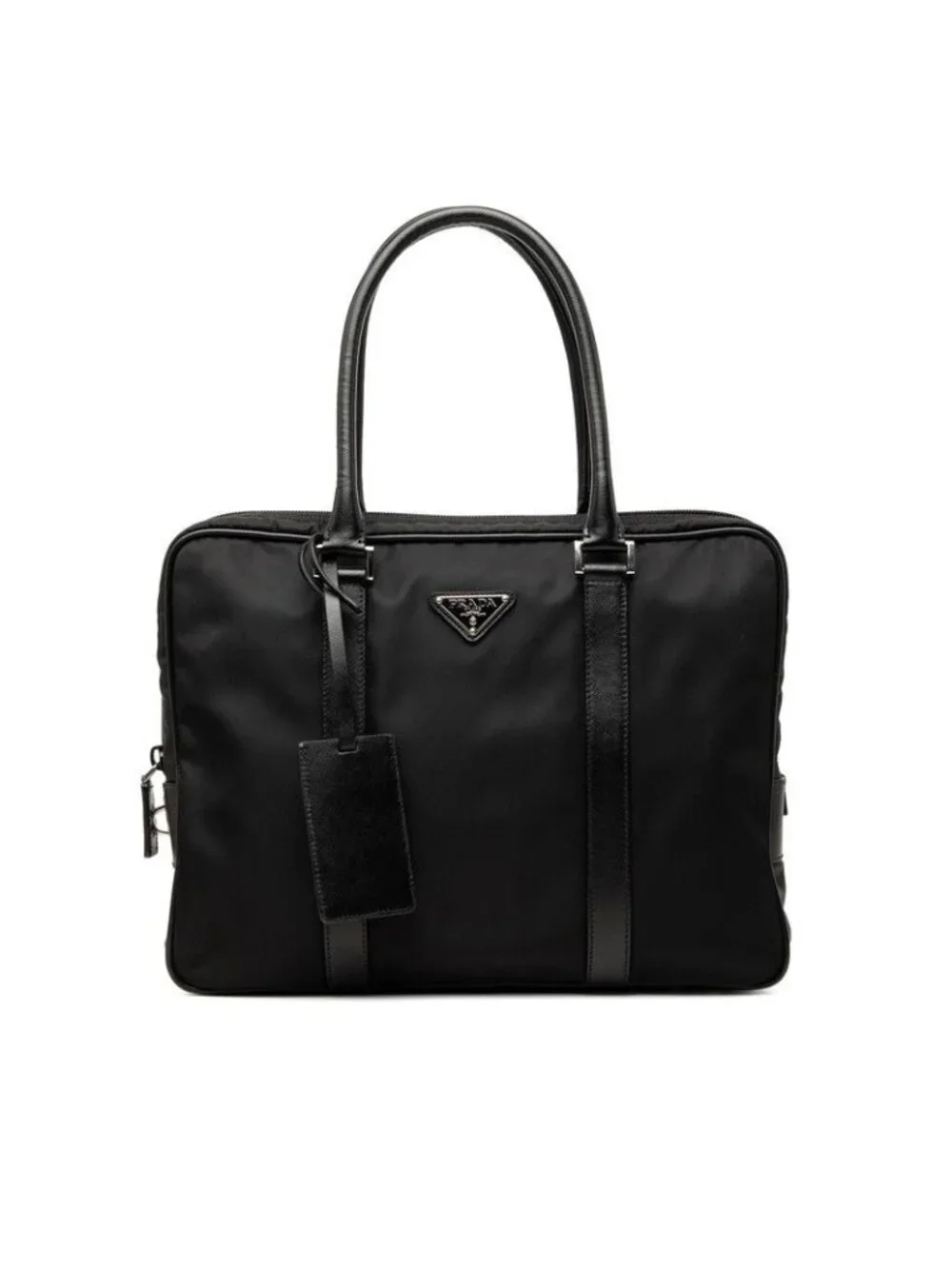 Prada Business Briefcase Black Nylon Leather