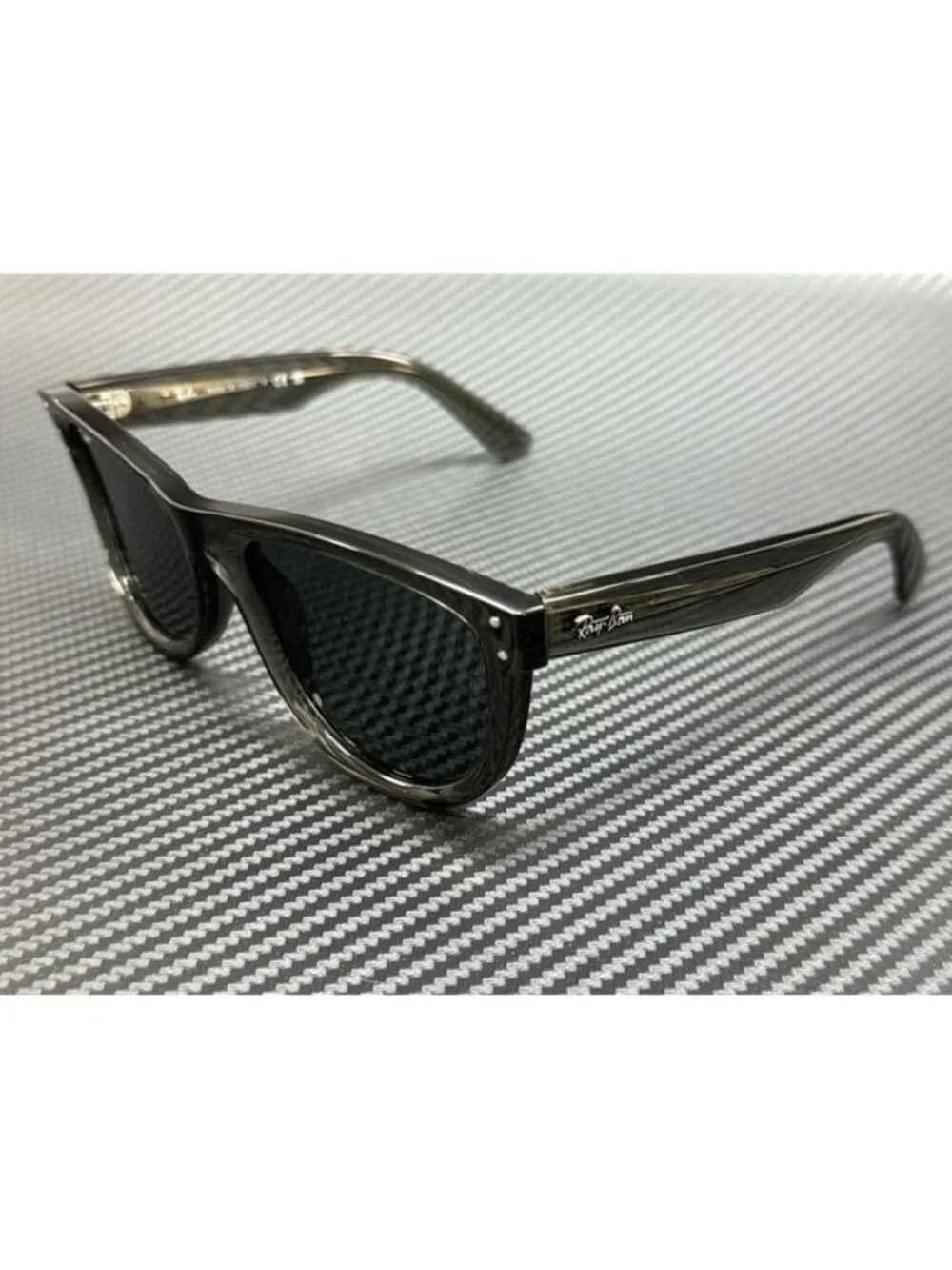 New Ray-Ban Men Transparent Dark Grey Sunglasses 53-20-145