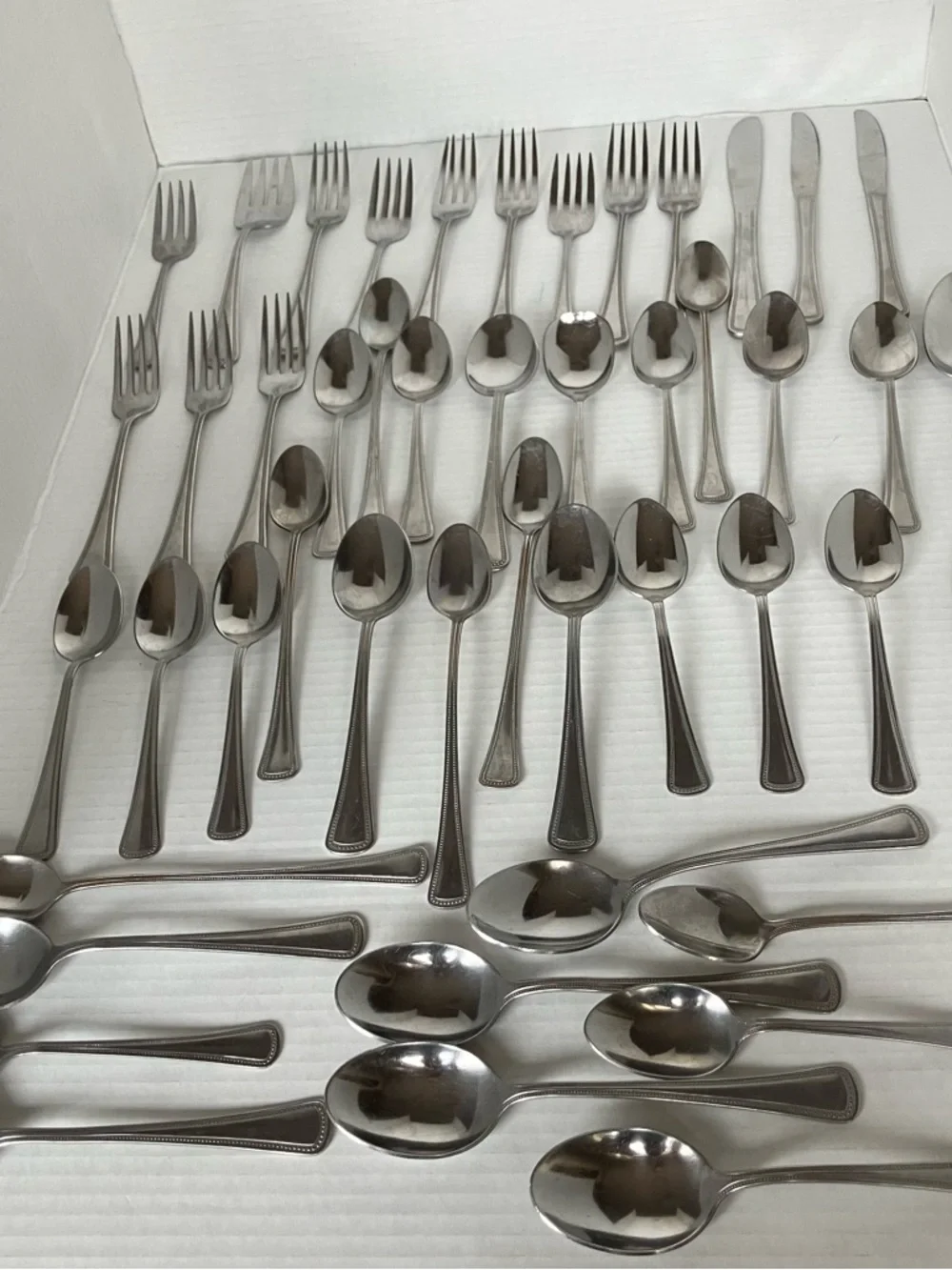 Oneida craft‎ Stainless Steel Flatware Set - Polished Silverware Set  46 pieces