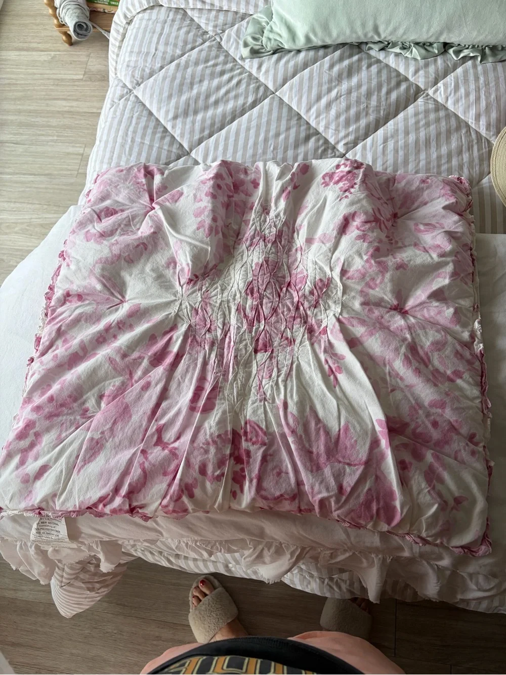 Two Pottery Barn Teen Love shack fancy collab euro sham