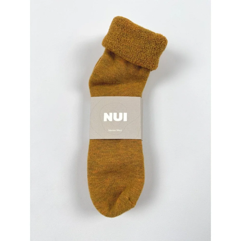 Nui Organics Lounge Socks Ochre 10/12y