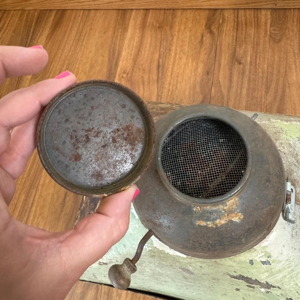 Authentic Hoosier Cabinet Flour bin & sifter bowl Salvage Works Needs Refinished