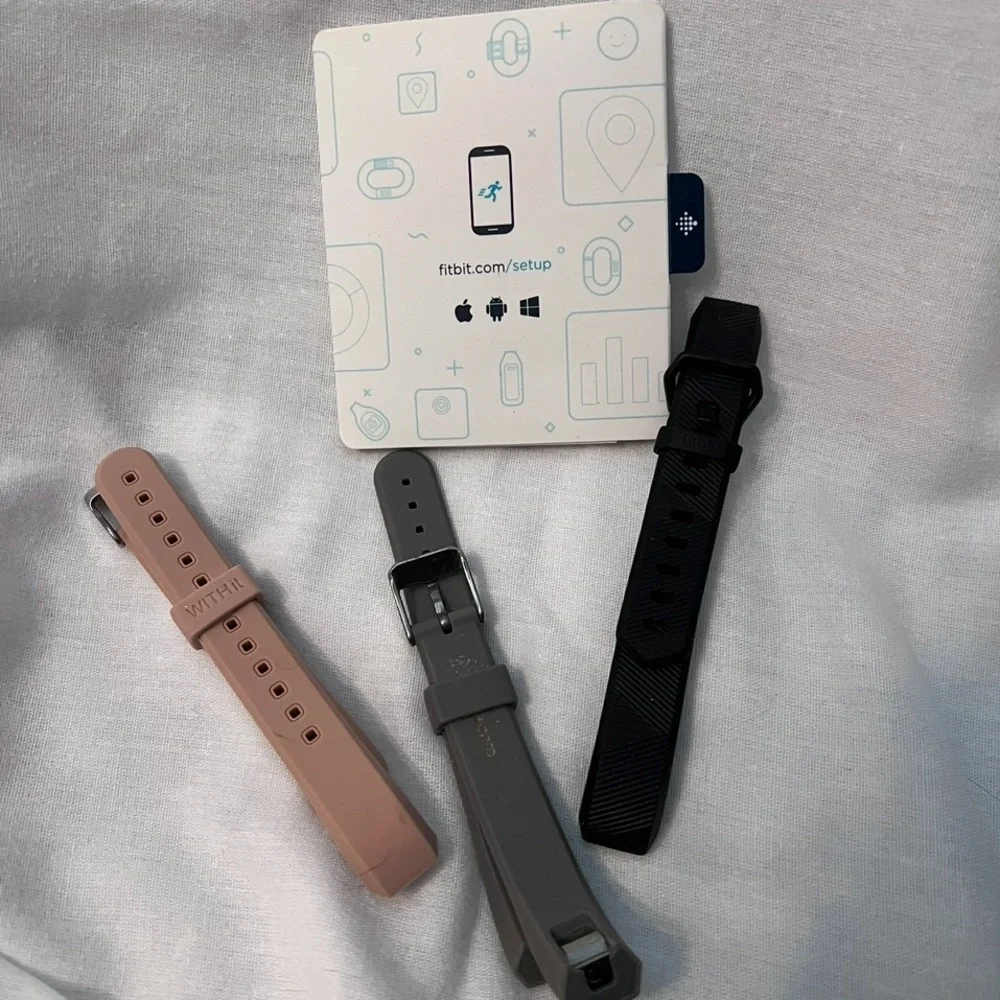 WITHIT Fitbit Alta & Fitbit Alta HR Band Set - Pink, Black, Gray NWT Retail $33.