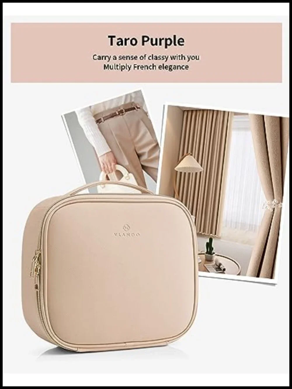 Travel Makeup Bag PU Leather Cosmetic Organizer Large Capacity Portable with