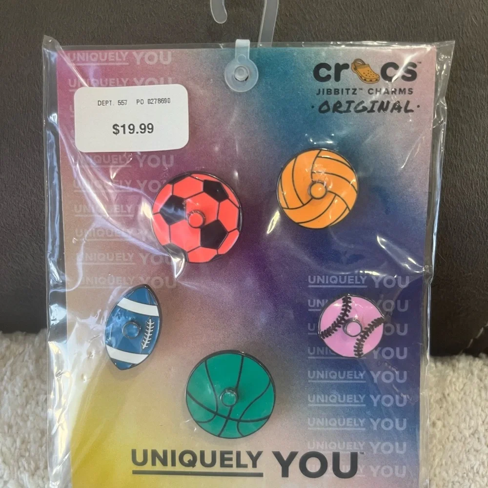 CROCS Jibbitz‎ Sports Charms - Red, Orange, Green, Pink, Blue