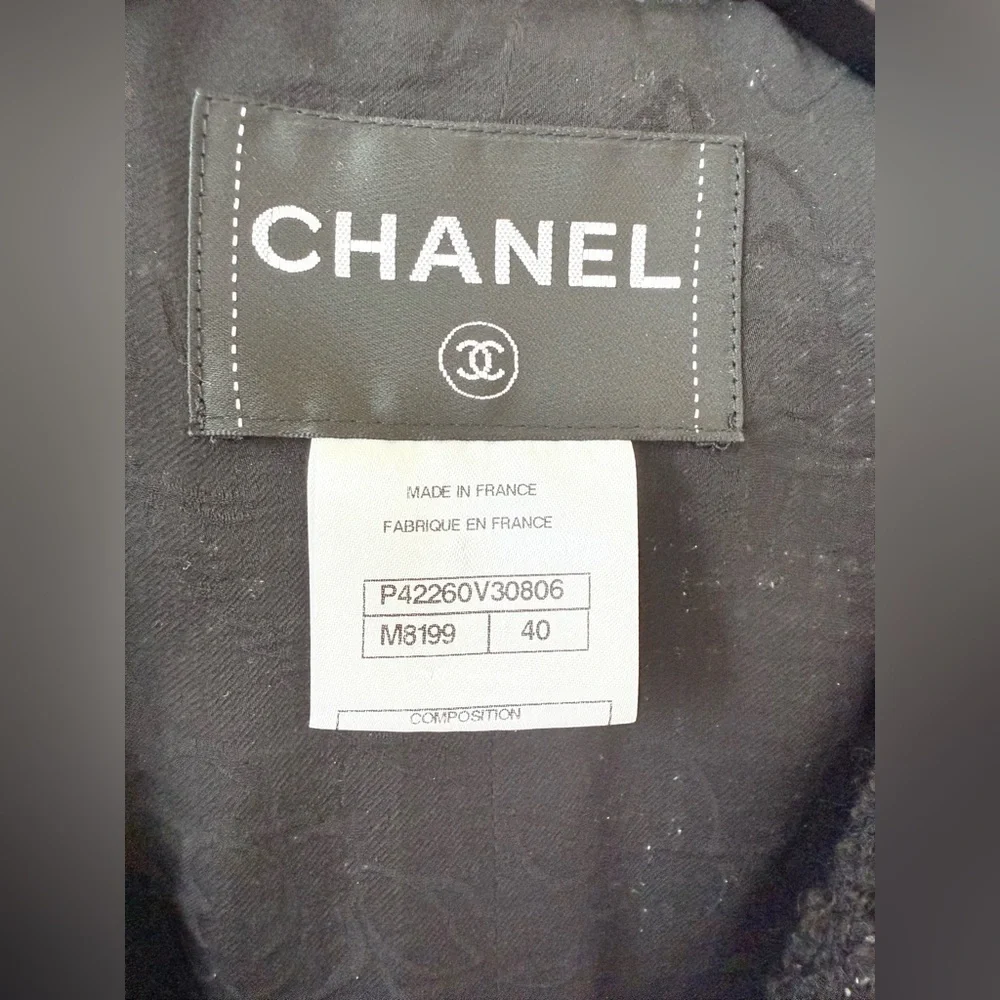 CHANEL black silver