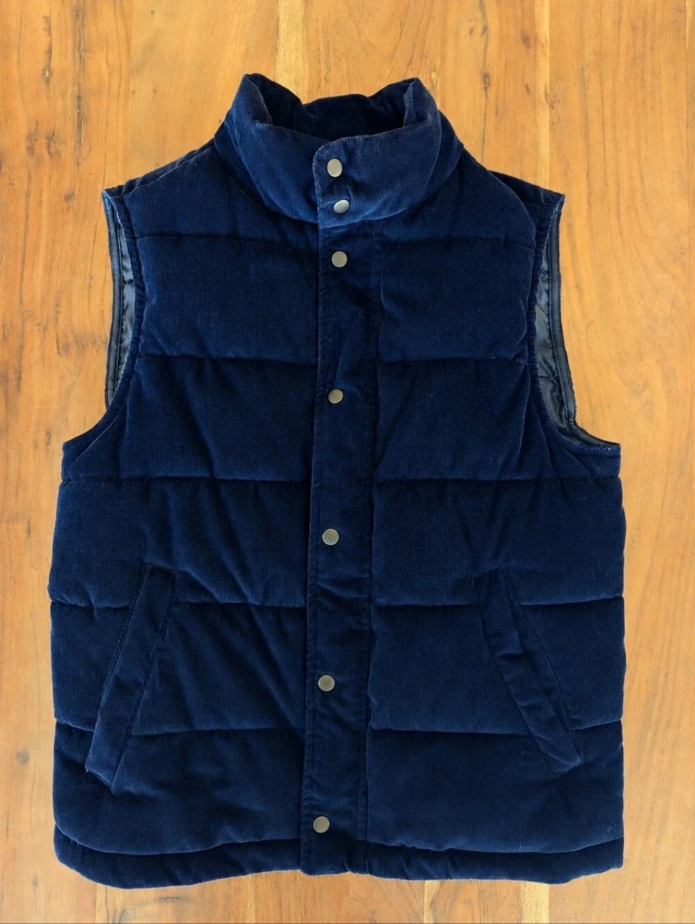 Navy Blue Banana Republic Puffer Vest - Quilted Corduroy