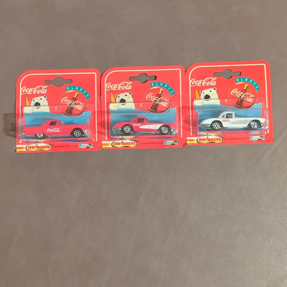 1997 Majorette Coca Cola Coke collectible cars Corvettes T Bird