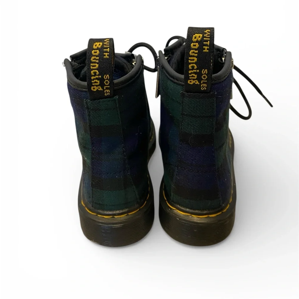 Dr. Martens Kids 1460 Zip Tartan Lace Up Boots - Size 12