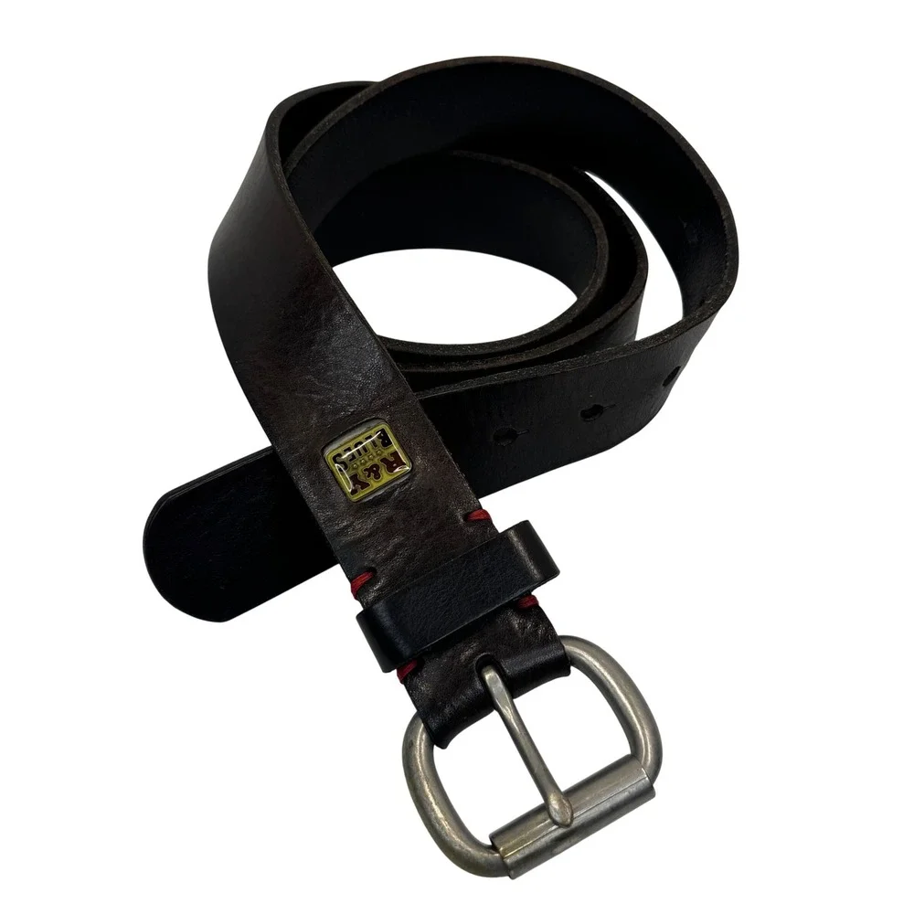 R&Y Blues Full‎ Grain Leather Belt 42 Brown Distressed Western Americana USA