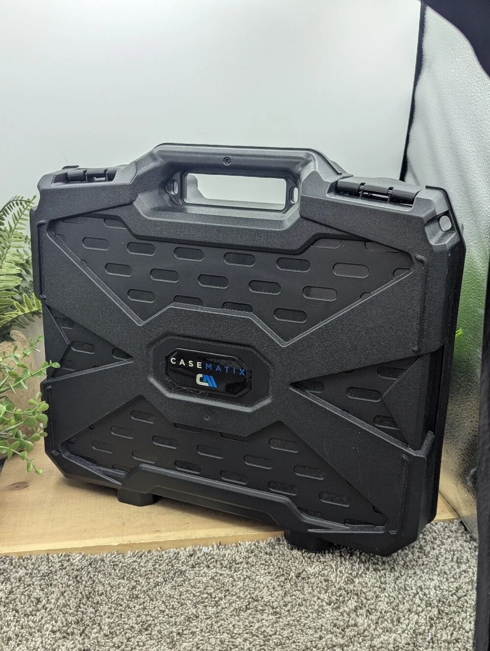 CaseMatix Hard Shell Travel Case, 6”H x 13”W x 16”D, Black
