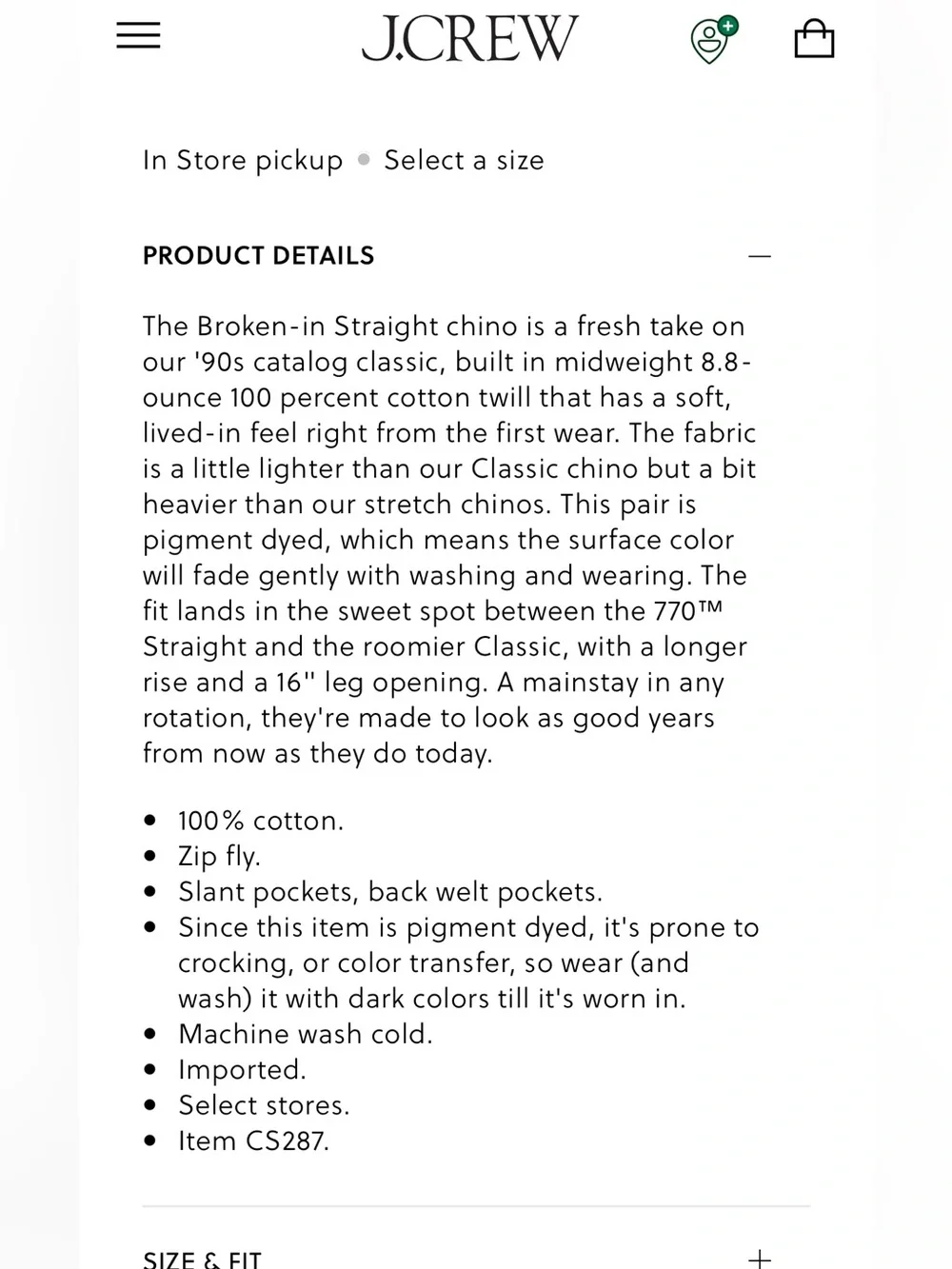 J. Crew euc 100%