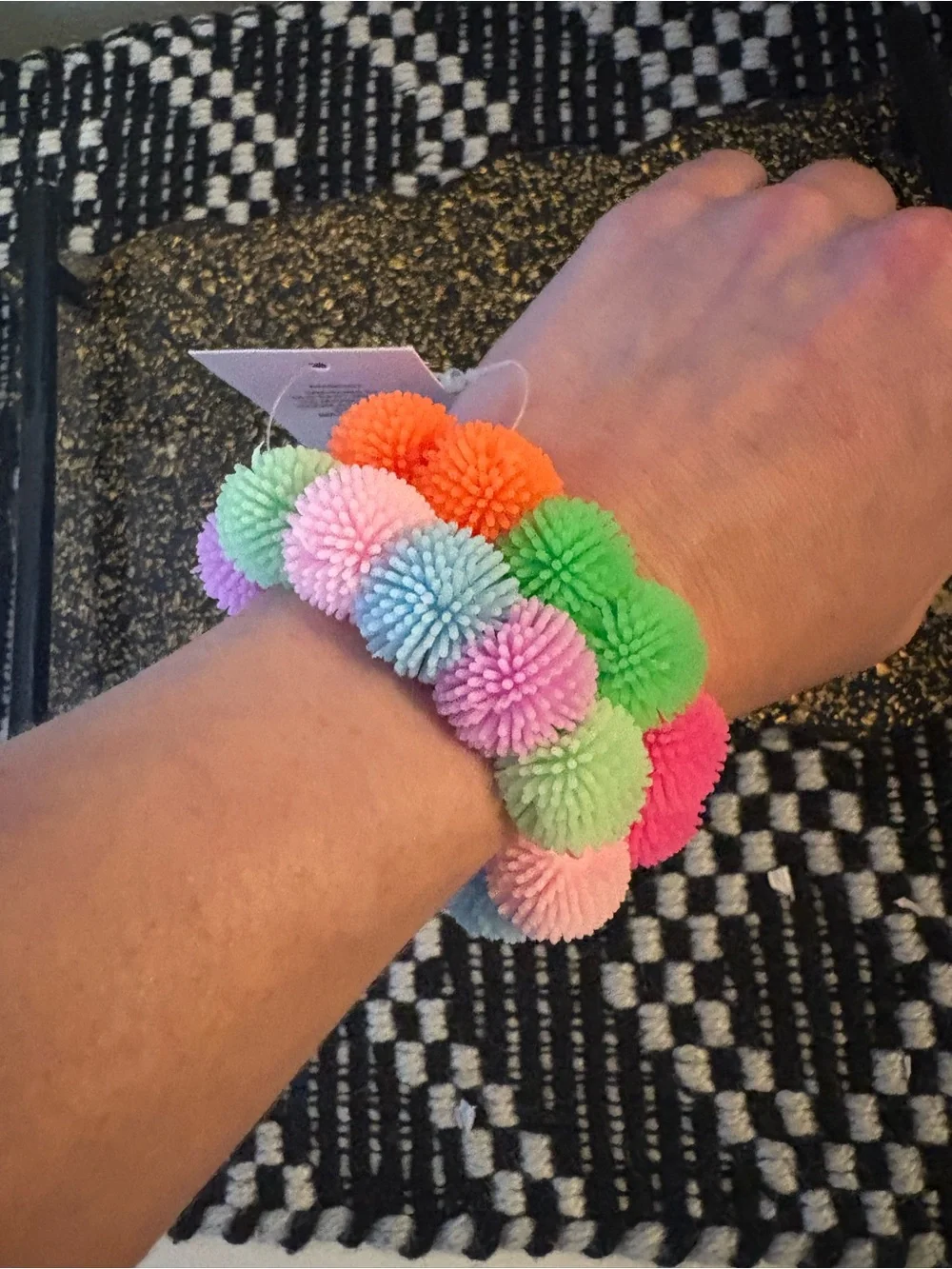 Pom Pom Bracelets set neon
