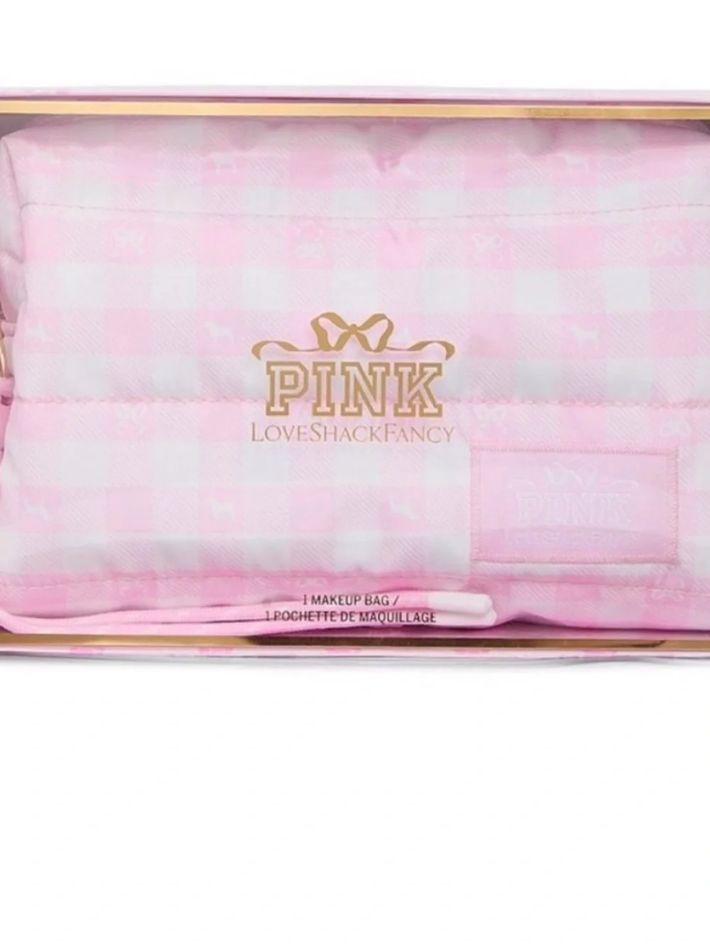 PINK Victorias Secret gingham cosmetic