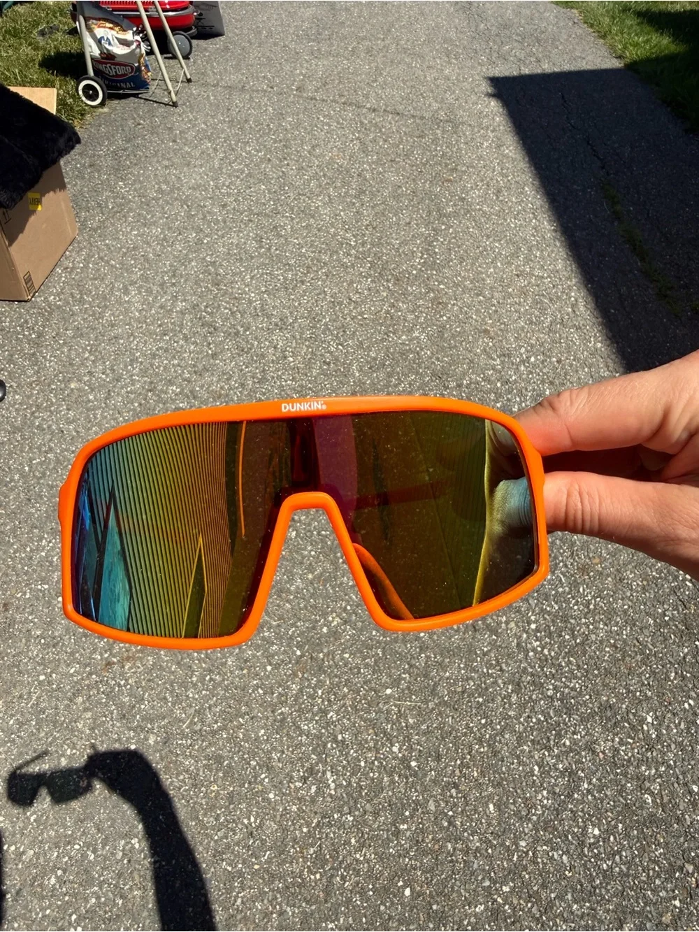 Dunkin' Orange Mirrored Shield Sunglasses