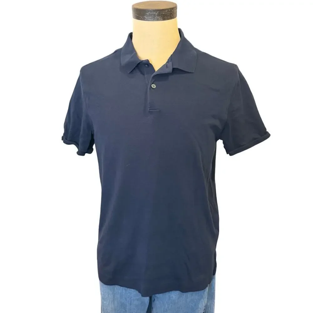 BANANA REPUBLIC Navy Polo Shirt Men size M 100% Cotton Classic