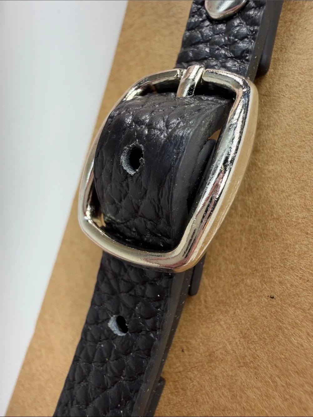N/A black leather