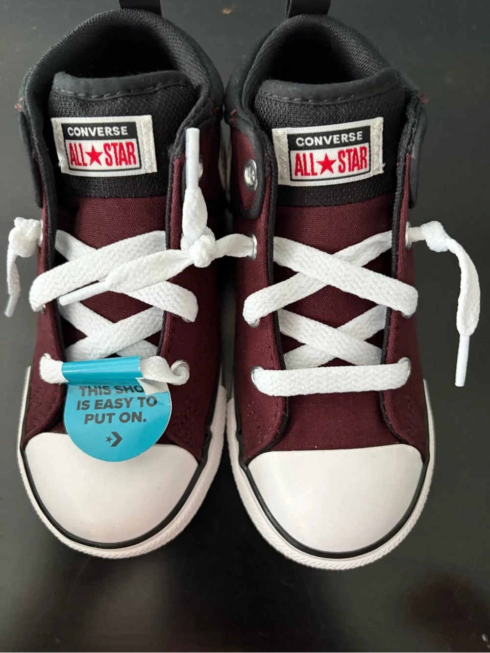 Converse Toddler Burgundy / Black High-Top Sneakers size 10 NWT