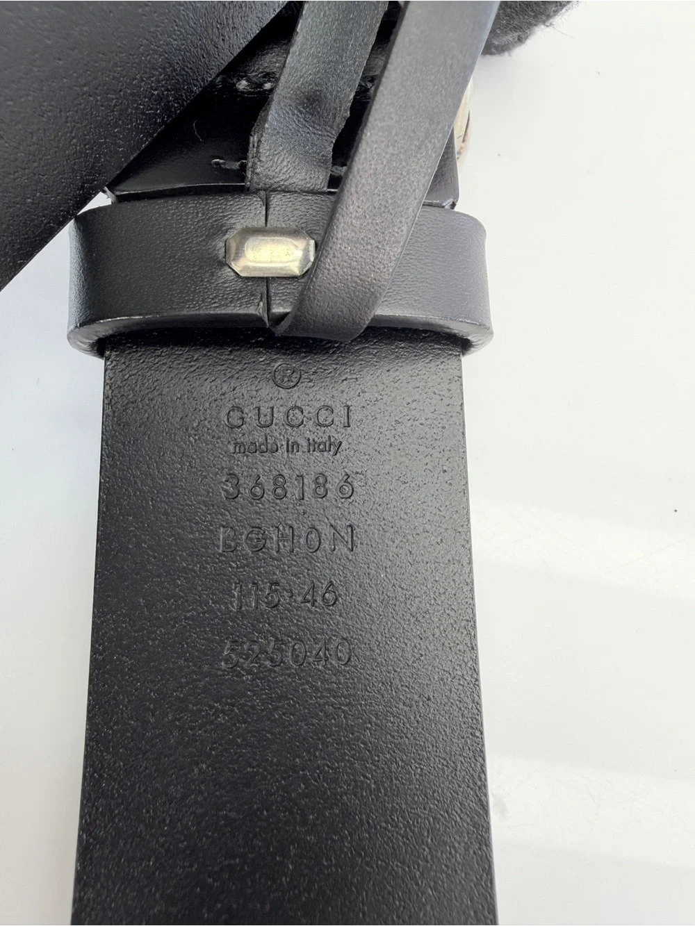 Gucci Interlocking Gg Black Leather Belt Silver Hardware 368186 115/46”