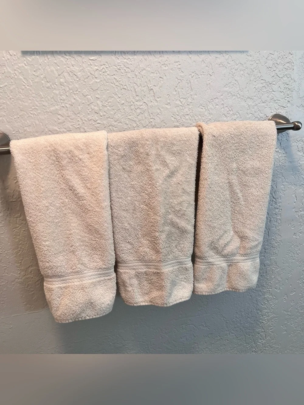 Vintage Martex USA Cream Cotton Hand Towels Set of 3