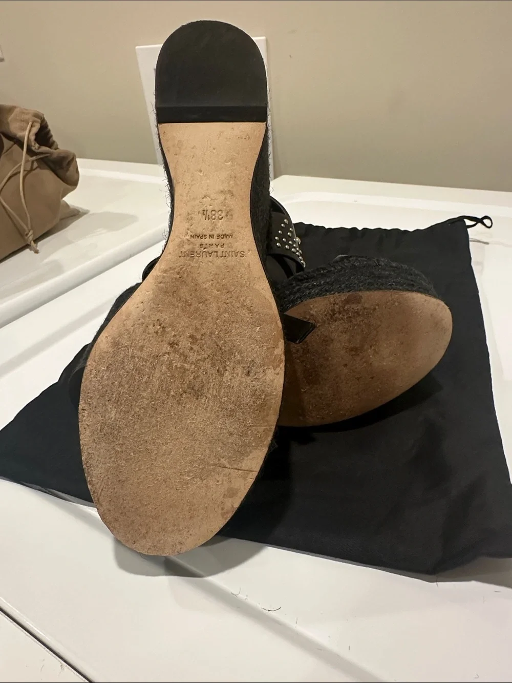 Saint Laurent high espadrille