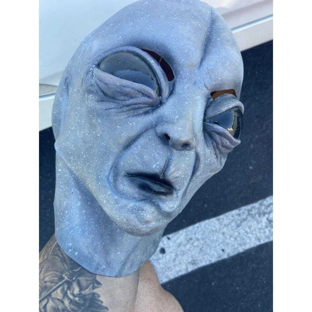 Vintage Halloween Latex Rubber Alien Mask Illusions Mexico 1997 Whole Head Decor