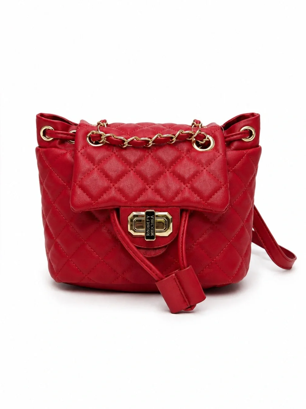 Badgley Mischka Red Quilted Micro Mini Backpack Vegan Leather NWT