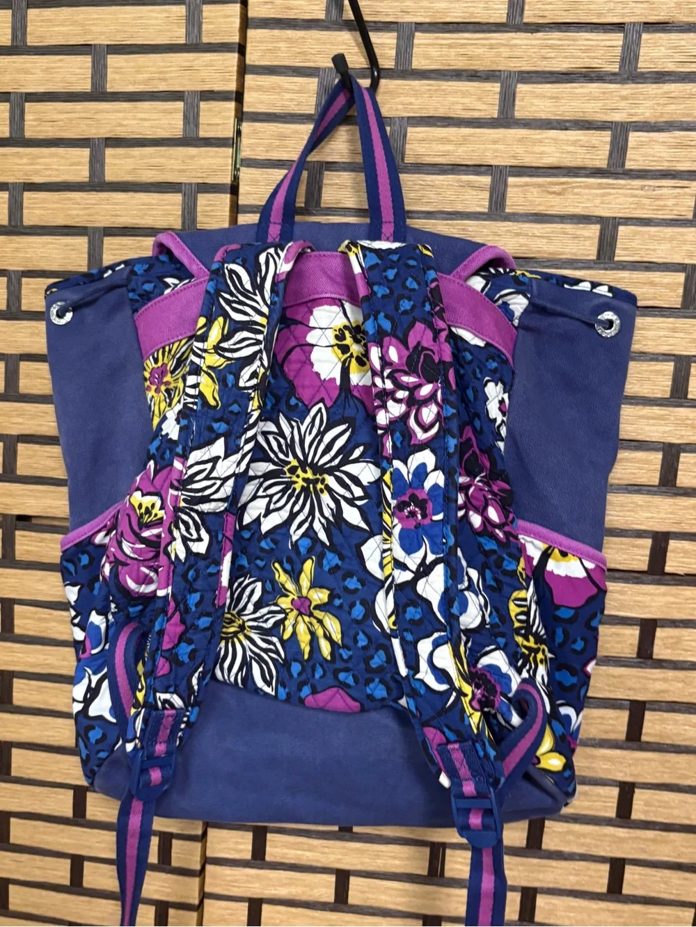 Vera Bradley Purple And Navy Backpack
