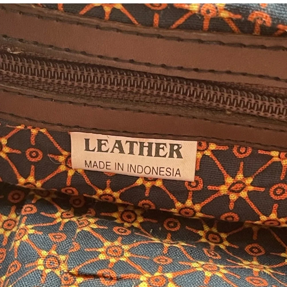 LEATHER basketweave rucksack