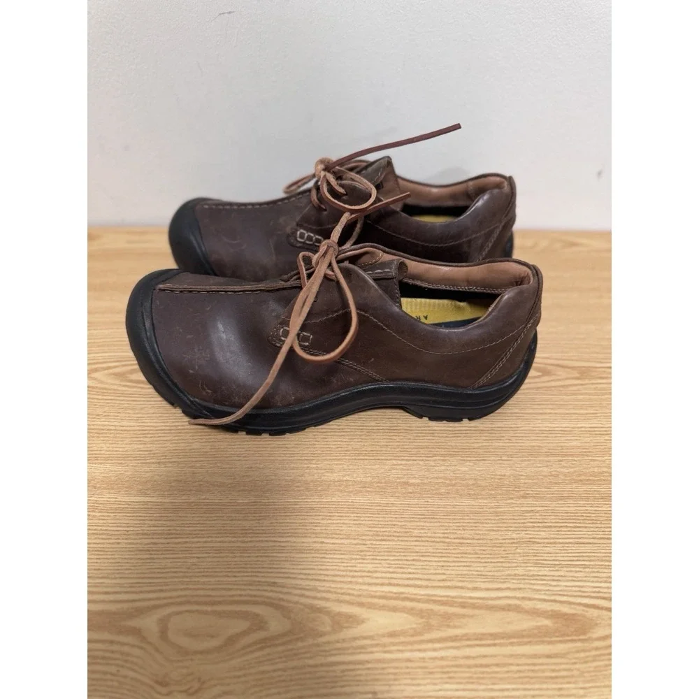 Keen Boston III Brown Leather Hiking Rubber Toe‎ Lace Up Shoes Mens Size 11