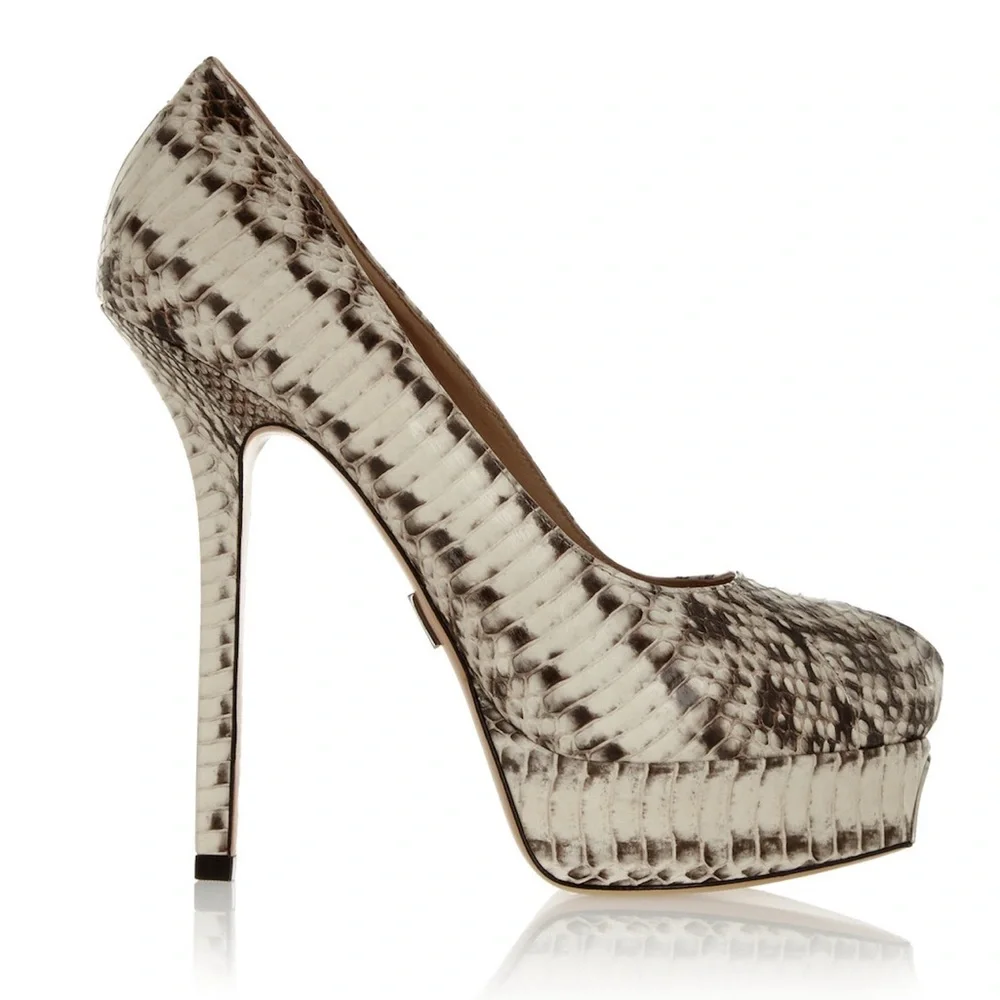 NWOB Michael Kors Collection Susana Snakeskin Platform Peep Toe Pumps