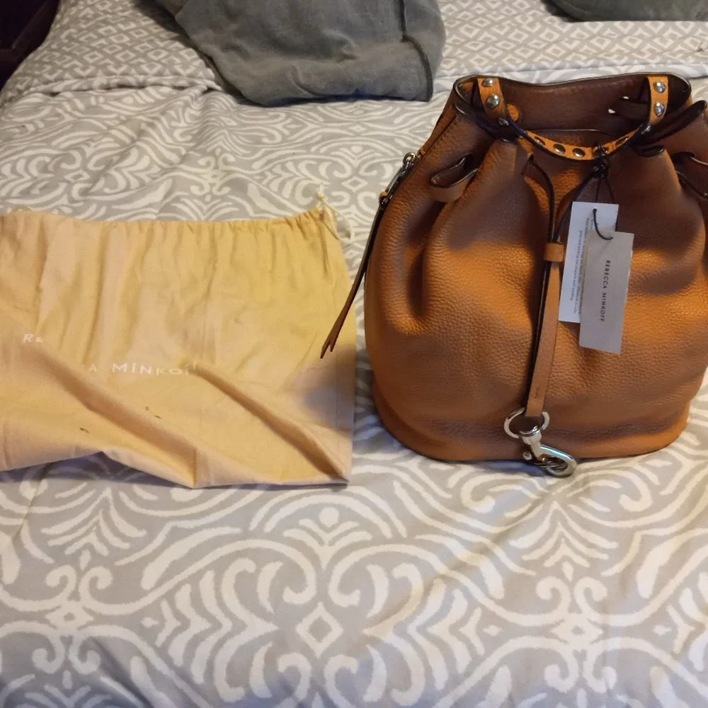 Rebecca Minkoff Brown Leather Drawstring Backpack
