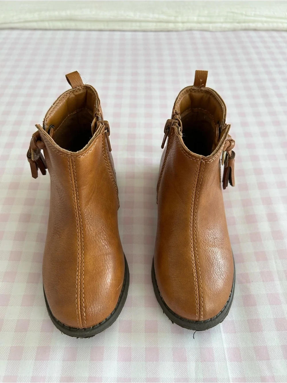 Carter's Tan Brown Ankle Boots with Side Buckle