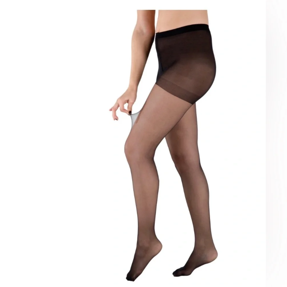 Peds‎ Ladies Fusion Run Resistant Control Top Pantyhose, Black, size EF new