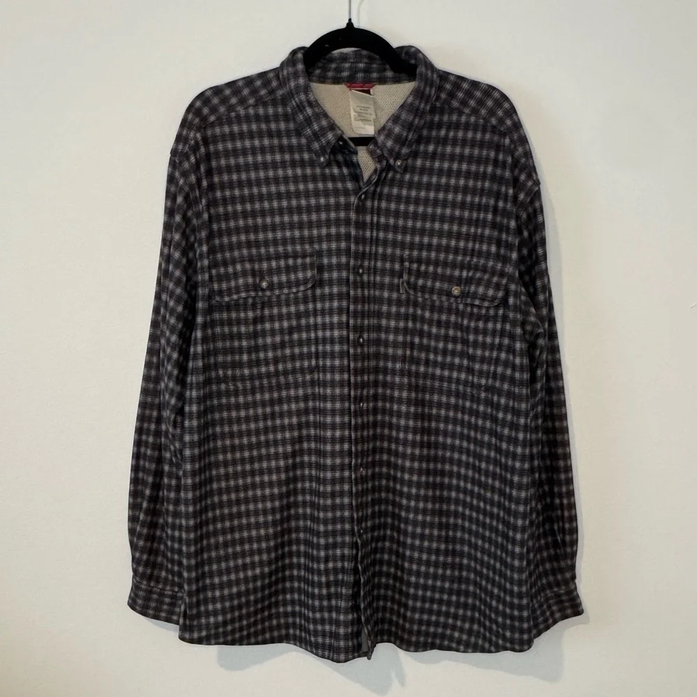 The North Face Plaid Button Down Shirt XL Gray Check Lightweight Flannel