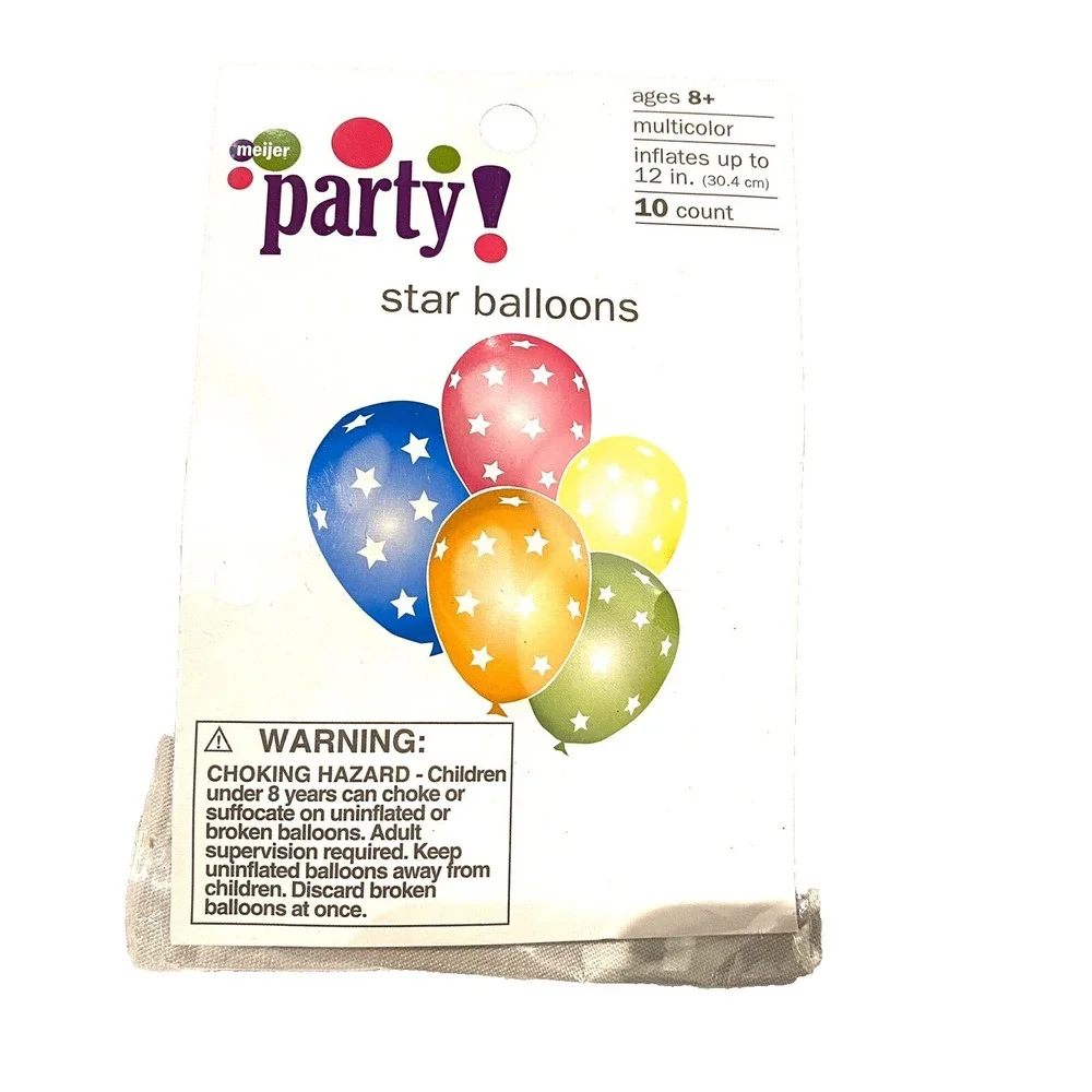 10‎ count star party balloons multicolor 12 inch