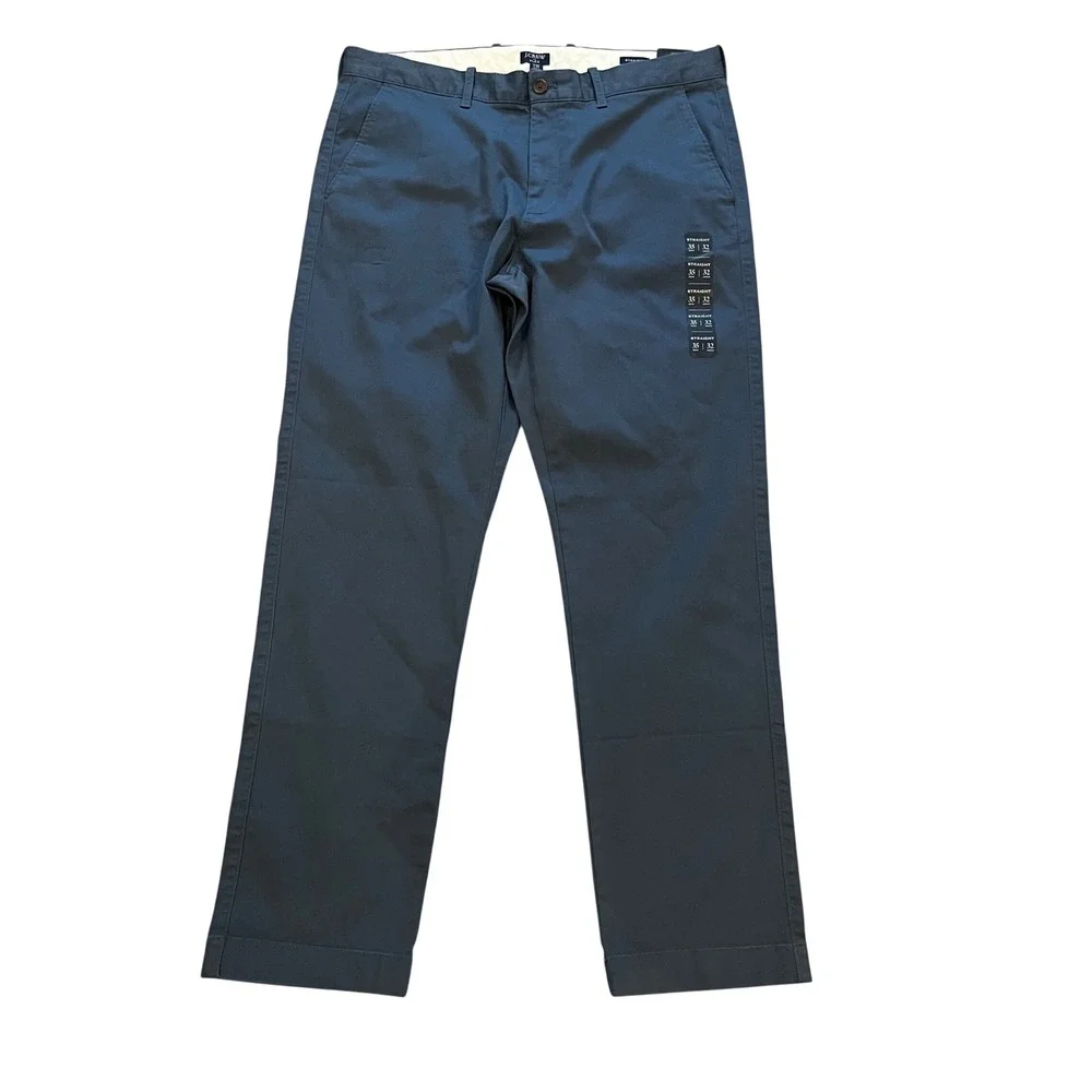 J.Crew Flex‎ Straight Fit Chino Pants Navy Blue 35x32 H3186 New
