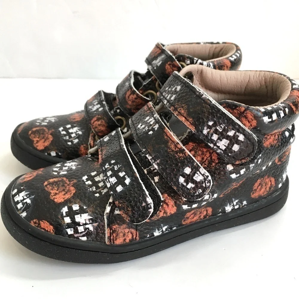 Fresh Feet Toddler Little Boy's Graffiti Graphic All Leather Ankle Boots Shoes