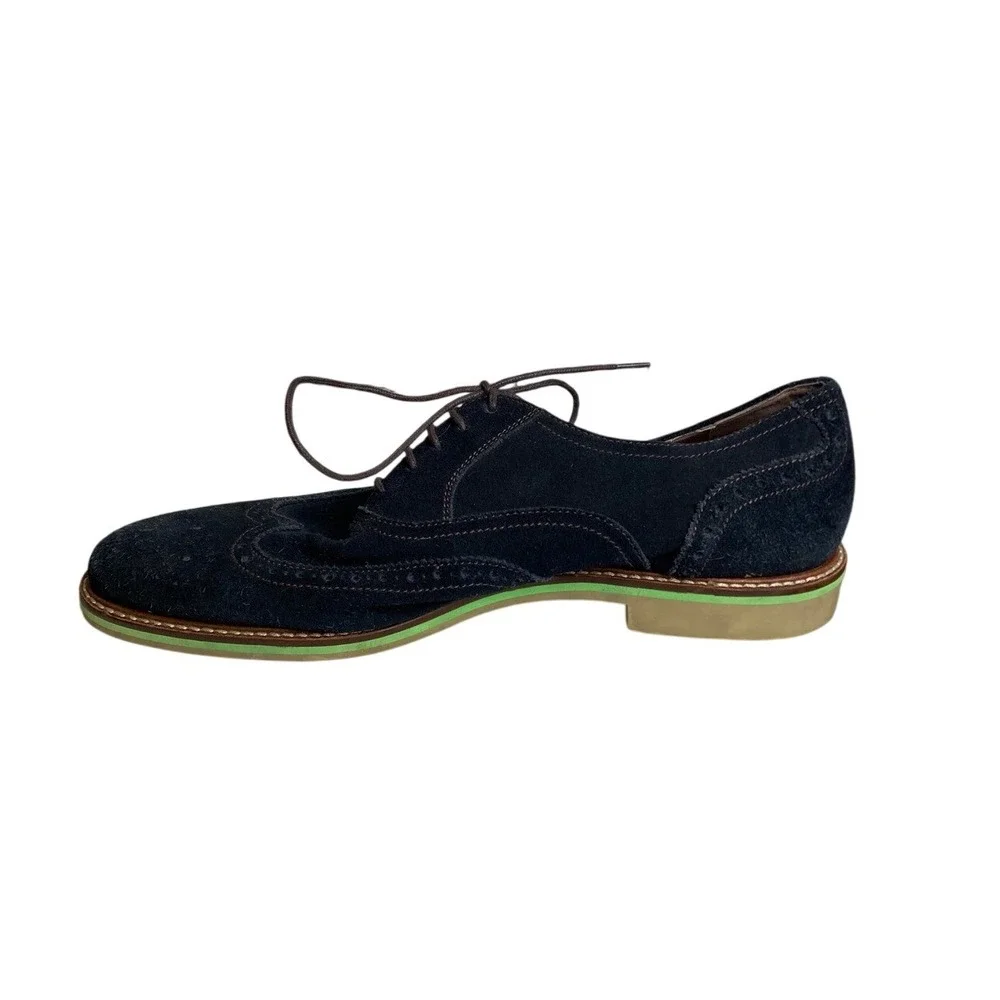 Banana Republic Mens Suede Wingtip Oxford Dress Shoes Navy Size‎ 10.5