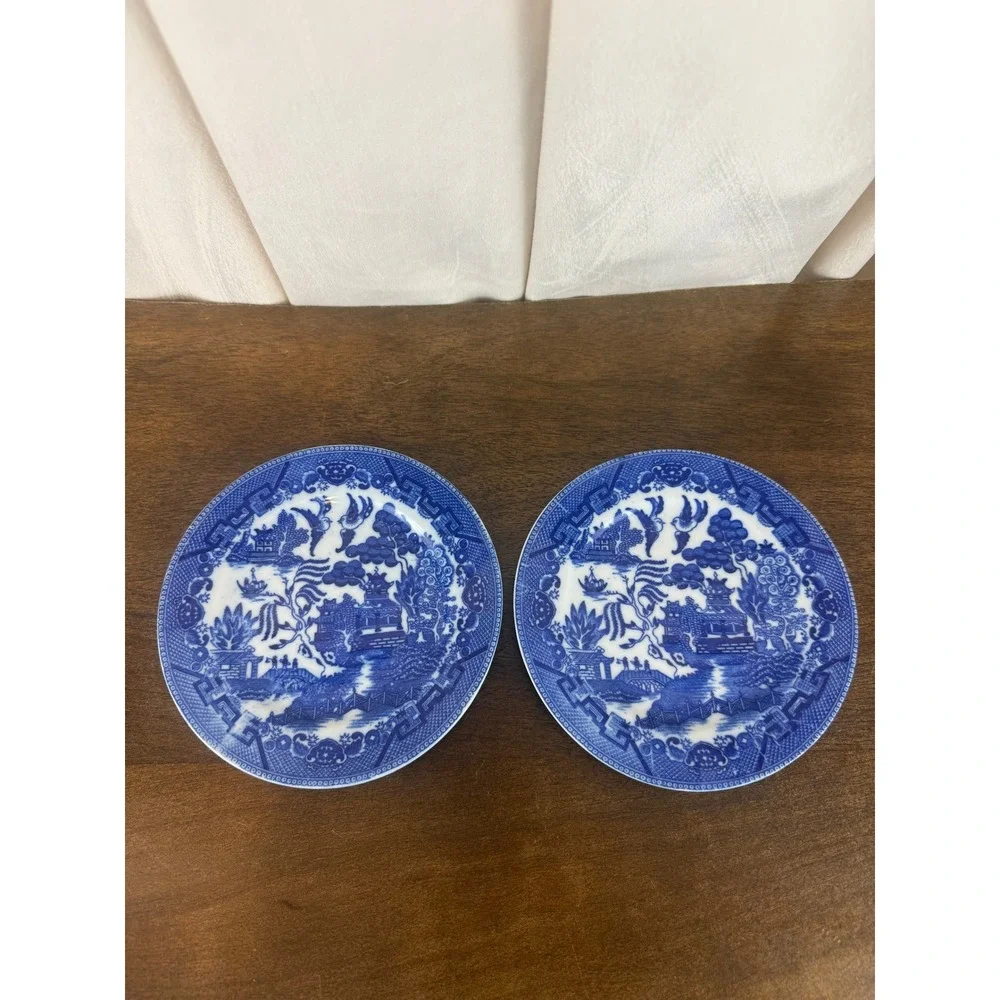 Blue Willow vintage pair